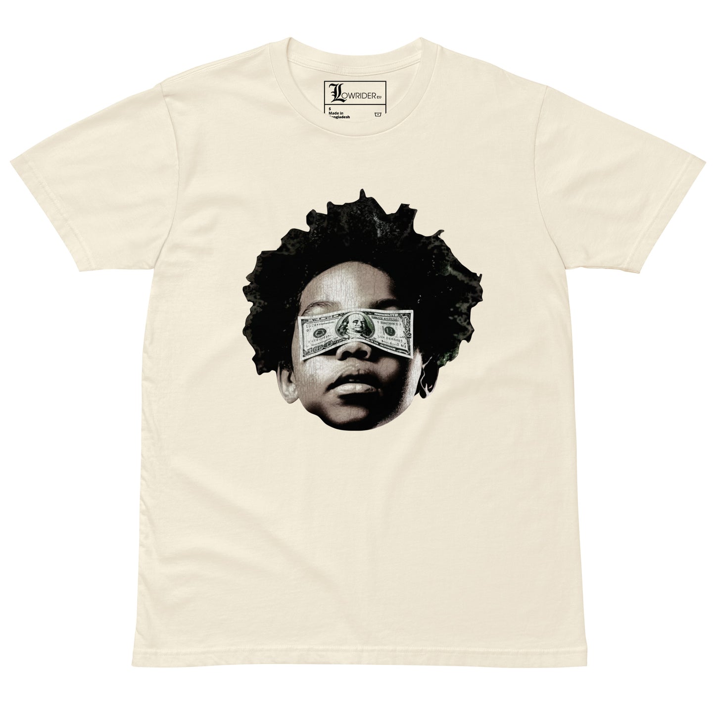 Vision Locked T-shirt – Natural streetwear tee, bold graphic, premium cotton, Lowrider style